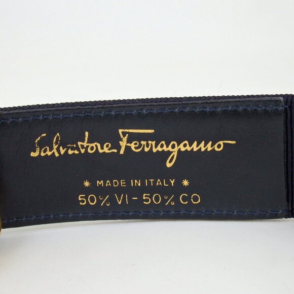 Authentic Salvatore Ferragamo Vala belt Nylon jacquard/metal [Used] - Picture 4 of 8